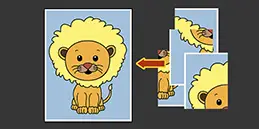 Online-Website für lehrreiche Unterhaltung für Jungen und Mädchen 2, 3, 4 und 5 Jahre: Kostenlos Löwe-Puzzle