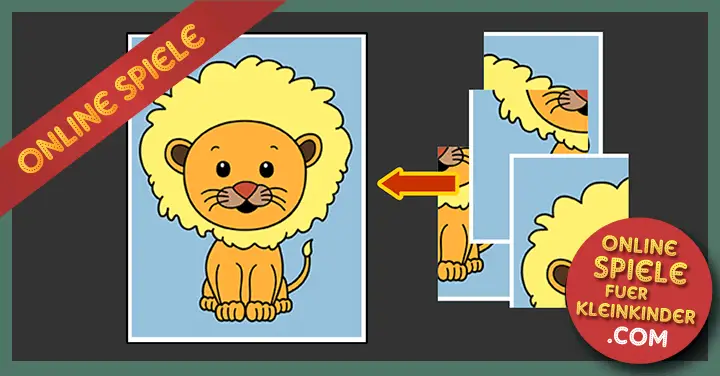 Kinderunterhaltung Online Lernspiele Seite für Kleinkinder von 2 bis 5 Jahren: Löwe-Puzzle